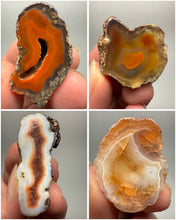 Load image into Gallery viewer, Lot of 4 Small Malawi Agate Halves – Polished Rare Colorful Collector Specimens
