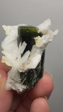 Load and play video in Gallery viewer, Green Cap Dark Green Stak Nala Tourmaline on Cleavelandite on Matrix – Haramosh Mountains, Pakistan
