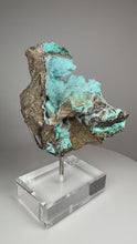 Load and play video in Gallery viewer, Chrysocolla Druzy Botryoidal Stalactites Pseudomorph after Malachite on Matrix from Congo • Fine Mineral Collector’s Showpiece
