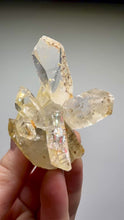 Load and play video in Gallery viewer, High Grade Golden Iron-Stained Himalayan Quartz Cluster | Rare Pakistan Mineral Specimen | Collector Display Crystal
