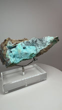 Load and play video in Gallery viewer, Chrysocolla Druzy Botryoidal Stalactites Pseudomorph after Malachite on Matrix from Congo • Fine Mineral Collector’s Showpiece
