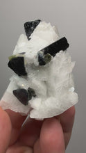 Load and play video in Gallery viewer, Dark Green Cap Stak Nala Tourmaline with Cleavelandite Matrix – Haramosh Mountains, Pakistan
