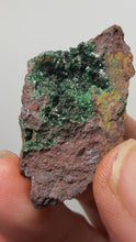 Load and play video in Gallery viewer, Brochantite Collector Mineral Specimen – Vivid Green Copper Crystals from Morocco

