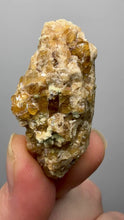 Load and play video in Gallery viewer, Hessonite Garnet Cluster on Matrix – Natural Collector Specimen from Pakistan | High-Grade Orange-Red Garnet Crystals
