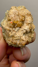 Load and play video in Gallery viewer, Hessonite Garnet Cluster on Matrix – Natural Collector Specimen from Pakistan | High-Grade Orange-Red Garnet Crystals
