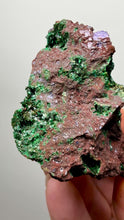 Load and play video in Gallery viewer, Brochantite Collector Mineral Specimen – Vivid Green Copper Crystals from Morocco
