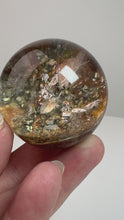 Load and play video in Gallery viewer, Garden Quartz Golden Rutile and/or Cubic Golden Pyrite Sphere • High Grade • RARE
