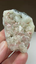 Load and play video in Gallery viewer, Pink and Pearl Heulandite + White Botryoidal Chalcopyrite • Maharashtra, India
