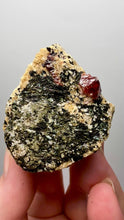 Load and play video in Gallery viewer, Naturally Faceted Zircon Crystal on Pegmatite–Biotite Matrix • Pakistan Mineral Specimen
