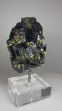 Load and play video in Gallery viewer, Cubic Galena, Sphalerite-Marmatite &amp; Octahedral Golden Chalcopyrite from Bulgaria • Rare High Grade • Mineral Collector’s Specimen Showpiece
