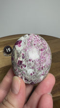 Load and play video in Gallery viewer, Ruby in Albite Palm Stone from India
