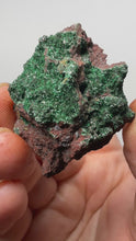 Load and play video in Gallery viewer, Brochantite Collector Mineral Specimen – Vivid Green Copper Crystals from Morocco
