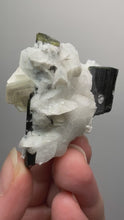 Load and play video in Gallery viewer, Dark Green Cap Stak Nala Tourmaline with Cleavelandite Matrix – Haramosh Mountains, Pakistan
