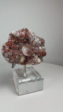 Load and play video in Gallery viewer, Red Phantom Pagoda Tower Calcite from Hubei Province, China • High Grade High Shine • Stand Included • Mineral Collector’s Showpiece
