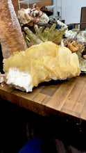 Load and play video in Gallery viewer, Golden Petal Calcite on Flower Quartz (AKA Potato Calcite) • China
