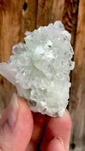 Load and play video in Gallery viewer, Light Mint Green Radial (Disco Ball) Apophyllite + Pink Stilbite • Maharashtra, India
