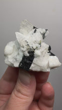 Load and play video in Gallery viewer, Dark Green Cap Stak Nala Tourmaline on Cleavelandite Matrix – Haramosh Mountains, Pakistan
