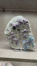 Load and play video in Gallery viewer, Bi Color Purple Blue Cubic Fluorite + Gem Sphalerite on Quartz • China
