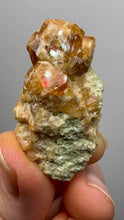 Load and play video in Gallery viewer, Hessonite Garnet Cluster on Matrix – Natural Collector Specimen from Pakistan | High-Grade Orange-Red Garnet Crystals
