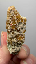 Load and play video in Gallery viewer, Hessonite Garnet Cluster on Matrix – Natural Collector Specimen from Pakistan | High-Grade Orange-Red Garnet Crystals
