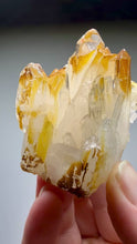 Load and play video in Gallery viewer, High Grade Golden Iron-Stained Himalayan Quartz Cluster | Rare Pakistan Mineral Specimen | Collector Display Crystal
