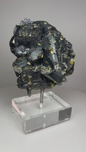 Load and play video in Gallery viewer, Cubic Galena, Sphalerite-Marmatite &amp; Octahedral Golden Chalcopyrite from Bulgaria • Rare High Grade • Mineral Collector’s Specimen Showpiece
