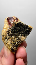 Load and play video in Gallery viewer, Naturally Faceted Zircon Crystal on Pegmatite–Biotite Matrix • Pakistan Mineral Specimen
