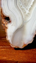 Load and play video in Gallery viewer, Rare Moroccan White Parallax Agate Collected by Indigenous Nomads | Ancient Beauty from the Sahara
